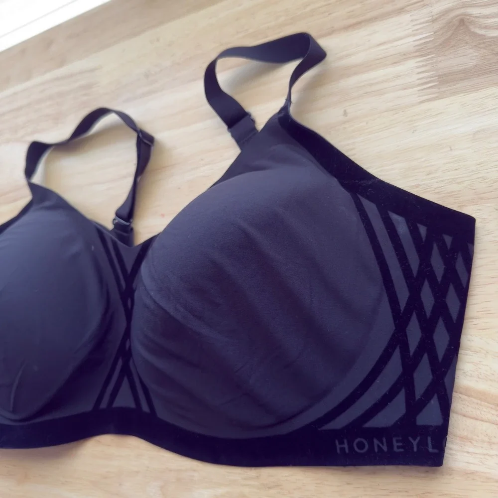 Honeylove Womes CrossOver Bra M++ Black Wireless Bonded Support LWBR0203